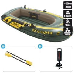 BATEAU GONFLABLE INTEX SEAHAWK 2 + 2 RAMES + GONFLEUR -Minn Kota Soldes Magasin bateau gonflable intex seahawk 2 2 rames gonfleur 1